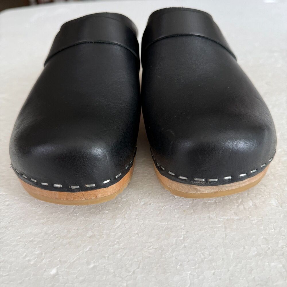 Size 7.5 - New Swedish Hasbeens Swedish Husband Clog Size 38 Women Black - Picture 4 of 11